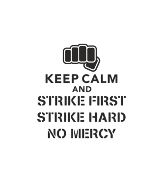 Keep calm and strike first cobra kai model alb pe tricou