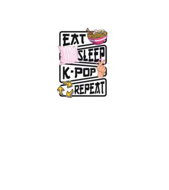 K-POP EAT SLEEP model alb pe tricou
