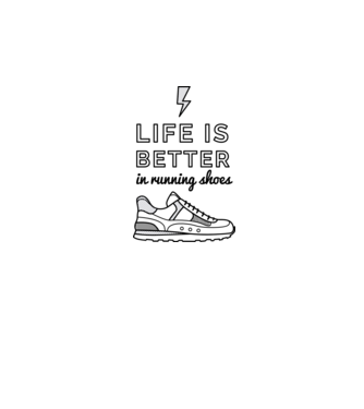 Life is better running shoes model roșu pe tricou
