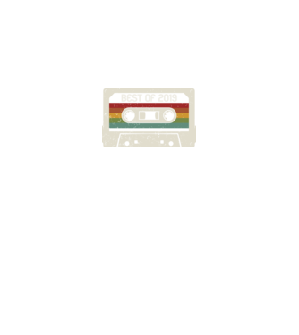 retro tape 2019 vintage model negru pe tricou