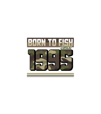 Born to fish since 1995 model negru pe tricou