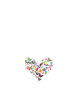 Butterfly Heart model negru pe tricou
