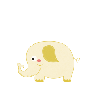 Cute elephant model alb pe tricou
