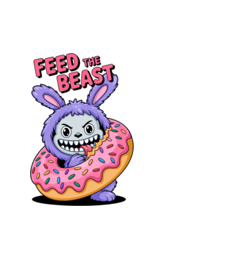 Feed the beast model alb pe tricou