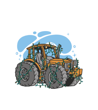 TRACTOR model alb pe tricou