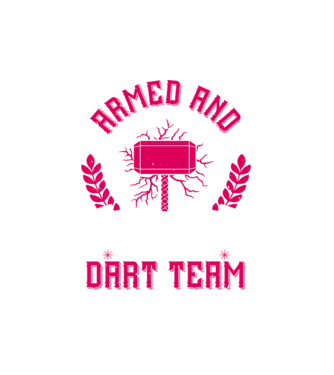 Armed and Hammered dart team model alb pe tricou