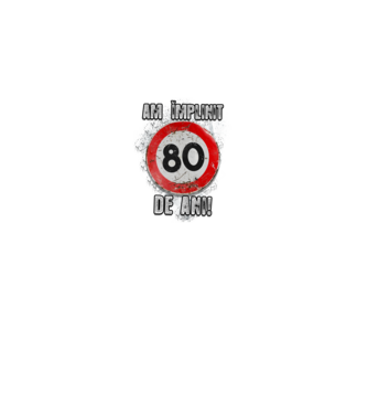 Am împlinit 80 de ani! model negru pe tricou
