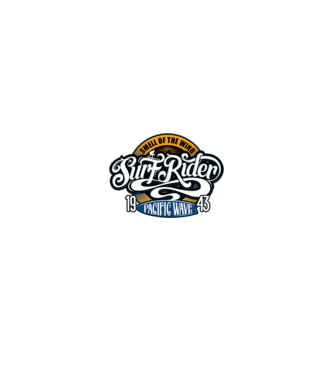 Surf Rider model negru pe tricou