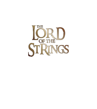 Lord of the Strings model negru pe tricou