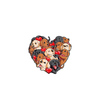 Puppy Heart model negru pe tricou