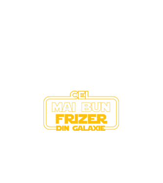 Cel mai bun frizer din galaxie model negru pe tricou