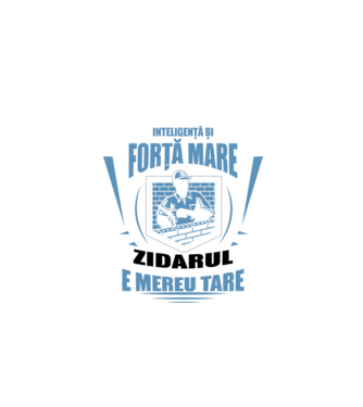 Inteligență și forță mare, zidarul e mereu tare model negru pe tricou