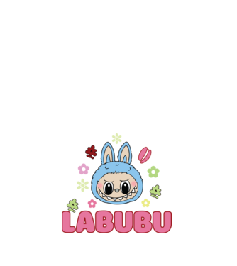 Labubu model alb pe tricou