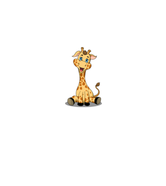 Cute giraffe model gri pe tricou
