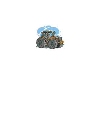 TRACTOR model alb pe tricou