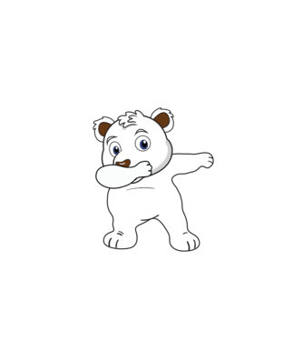 Urs polar DAB model gri pe tricou