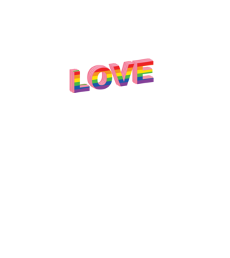 Love pride model alb pe tricou