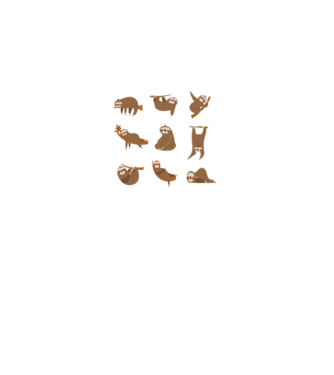 Sloth yoga model turcoaz pe tricou