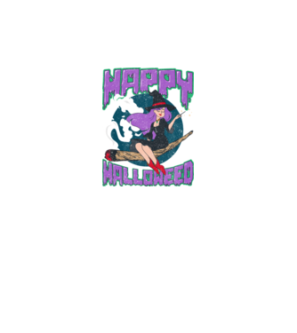 Happy Halloweed model negru pe tricou
