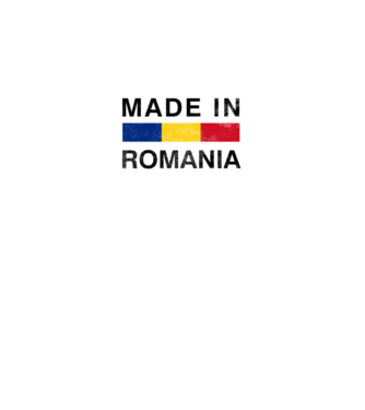 made in romania model negru pe tricou