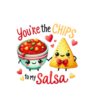 Chips to my Salsa model alb pe tricou