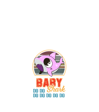 BabyGIRL shark model negru pe tricou