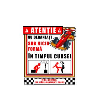 atenție model alb pe tricou
