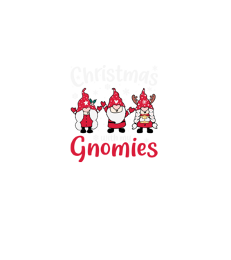Christmas with my gnomies model negru pe tricou