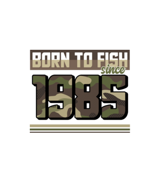 Born to fish since 1985 model alb pe tricou