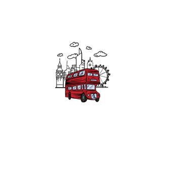 Autobuze model alb pe tricou