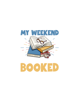 My weekend booked model negru pe tricou