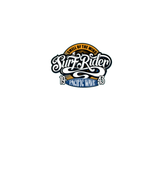 Surf Rider model negru pe tricou