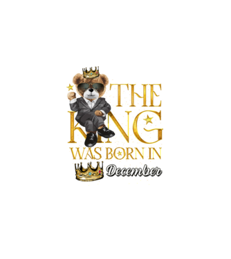 The king was born int DECEMBER model negru pe tricou