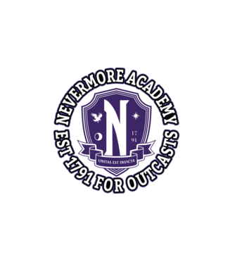  Nevermore academy model alb pe tricou