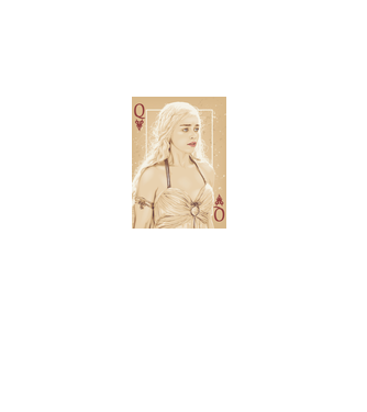 Queen Card model alb pe tricou