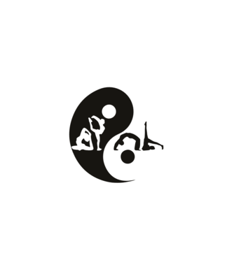 Yoga yin-yang model negru pe tricou