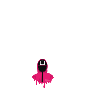 squid game square model negru pe tricou
