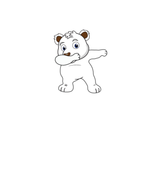 Urs polar DAB model gri pe tricou