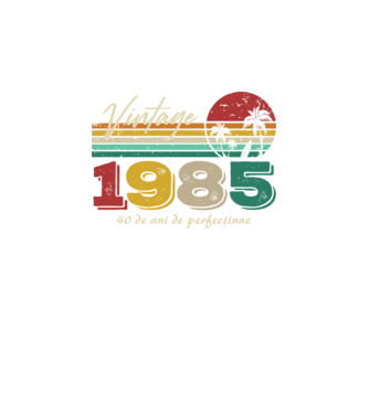 VINTAGE 1985 model negru pe tricou