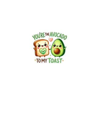 Avocado to my Toast model alb pe tricou