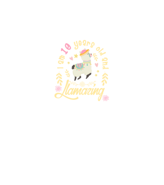 Birthday Llamazing 10 years old model negru pe tricou
