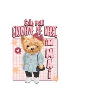 Teddy cele cool girl MAI model albastru deschis pe tricou