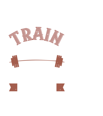 Train Hard model alb pe tricou