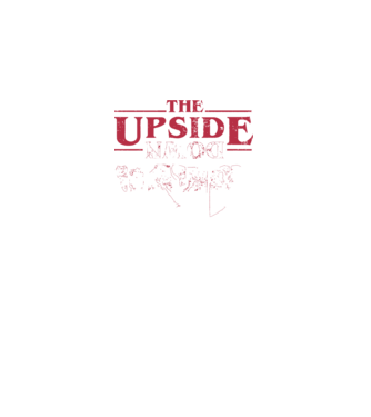the upside down logo model negru pe tricou