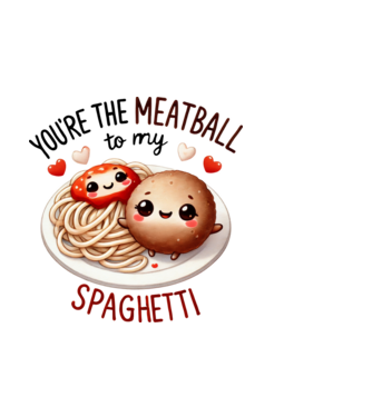 Meatball to my Spaghetti model albastru deschis pe tricou