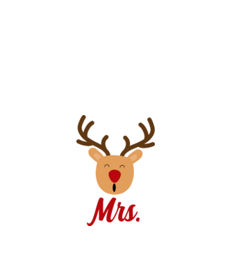 Mrs Reindeer christmas couple model alb pe tricou