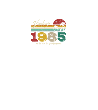 VINTAGE 1985 model negru pe tricou