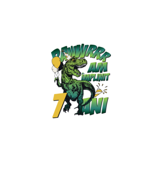 Rawr Am împlinit 7 ani model alb pe tricou