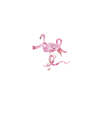 Împotriva Cancerului de sân flamingo model negru pe tricou
