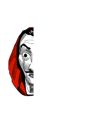 classic logo money heist model alb pe tricou